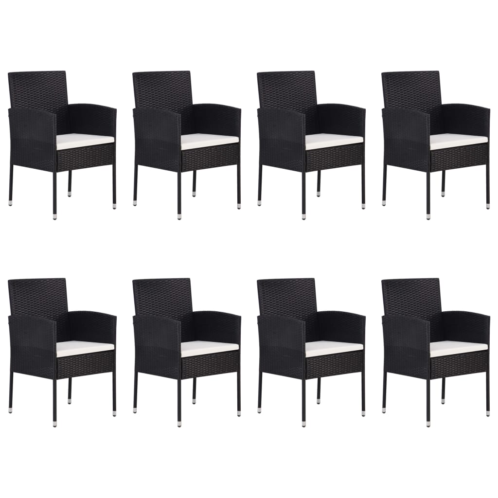 Garden Dining Set 9 pcs Black