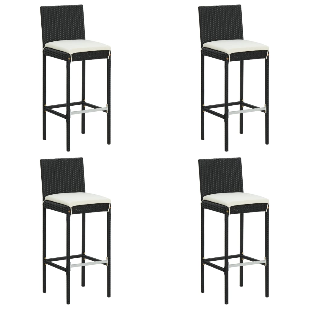 Set da Bar da Giardino 5 pz con Cuscini Nero | homemem39