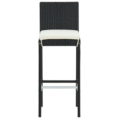 Set da Bar da Giardino 5 pz con Cuscini Nero | homemem39