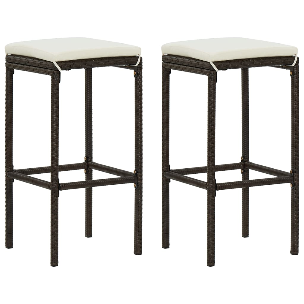 Set Bar da Giardino 3 pz con Cuscini Marrone | homemem39