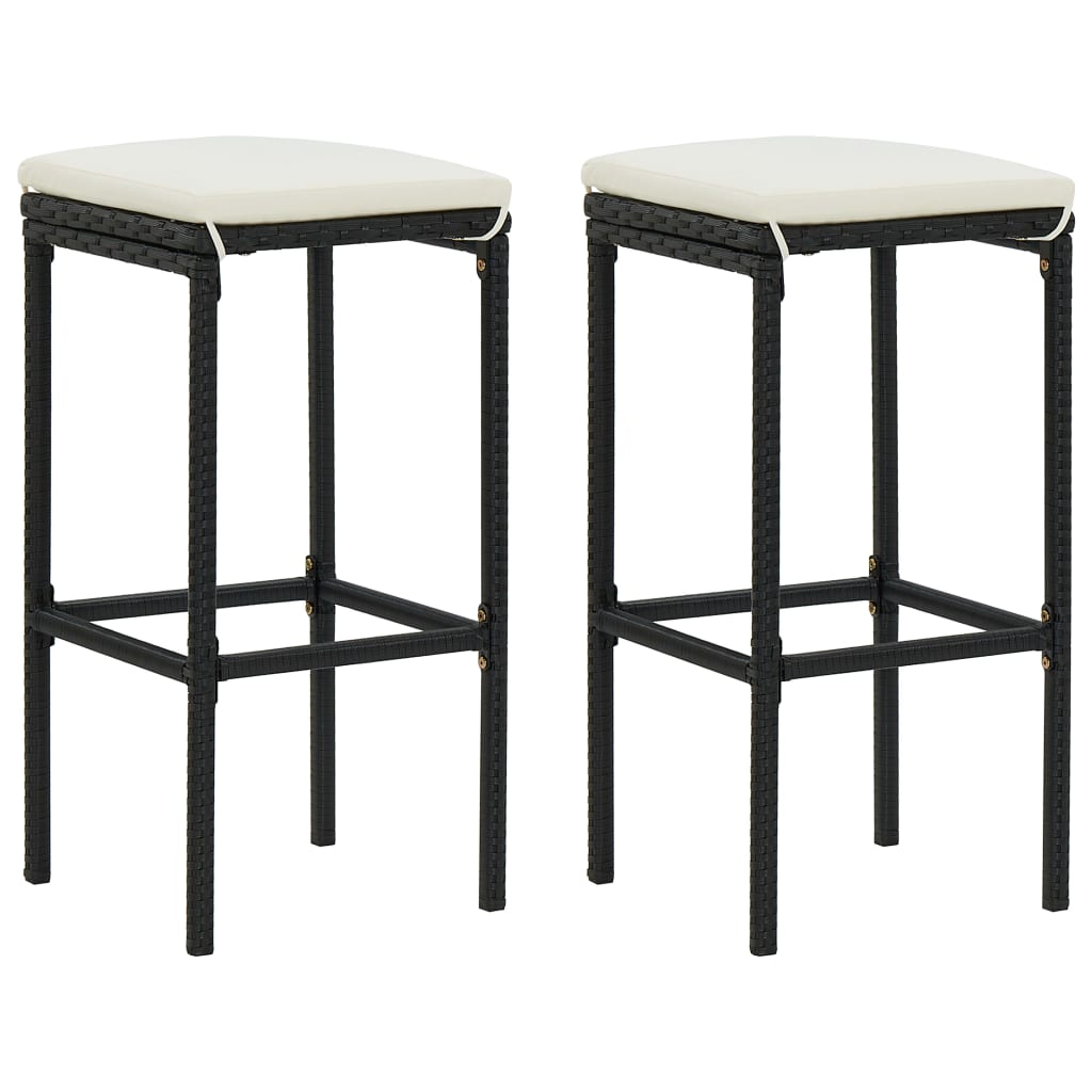 Set Bar da Giardino 3 pz con Cuscini Nero | homemem39