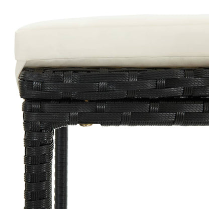 Set Bar da Giardino 3 pz con Cuscini Nero | homemem39