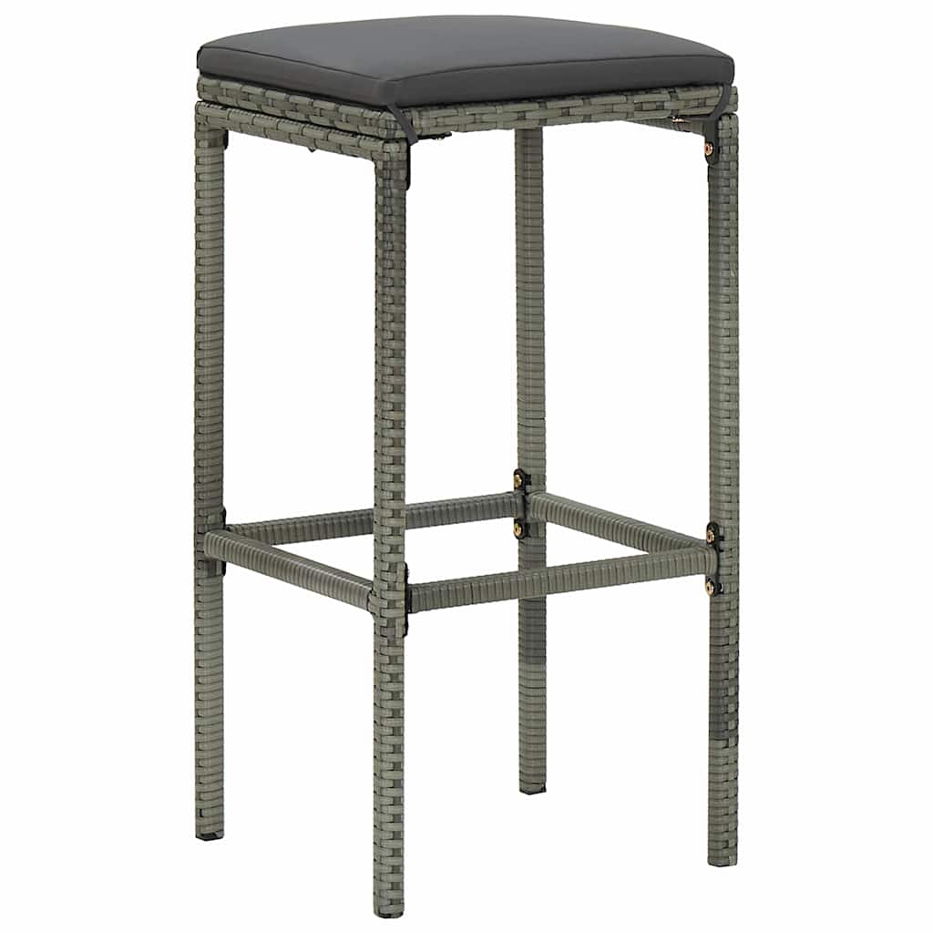 Set Bar da Giardino 3 pz con Cuscini Grigio
