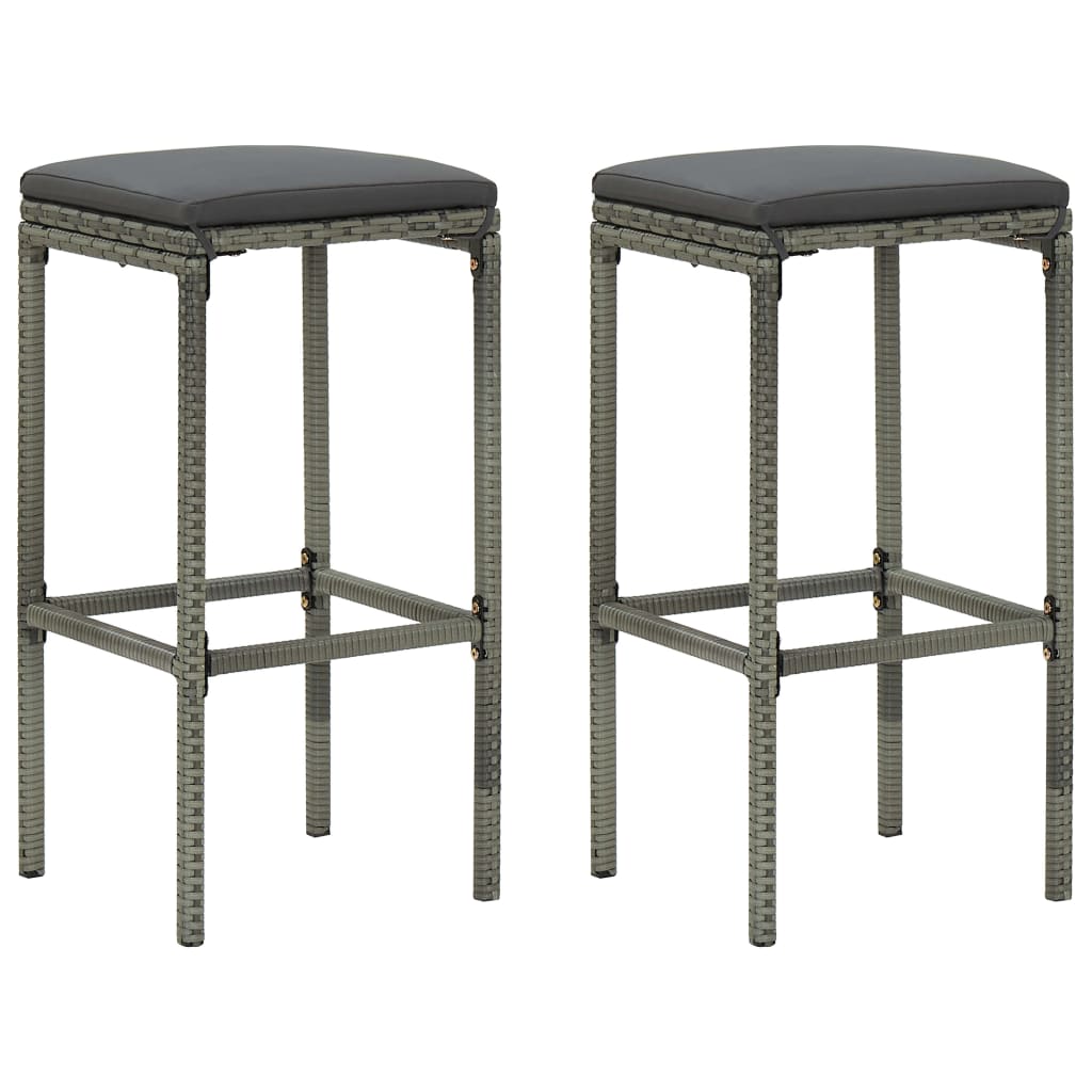 Set Bar da Giardino 3 pz con Cuscini Grigio | homemem39