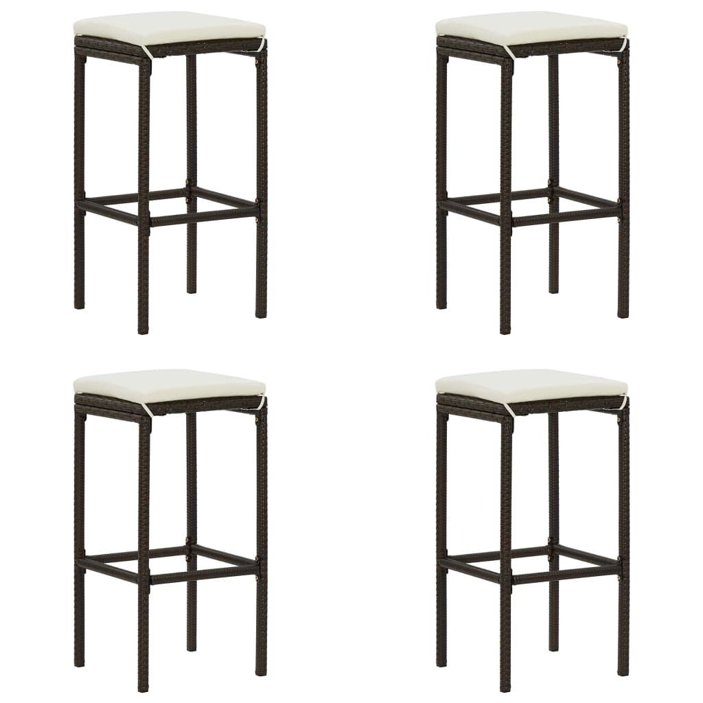 Set Bar da Giardino 5 pz con Cuscini Marrone | homemem39