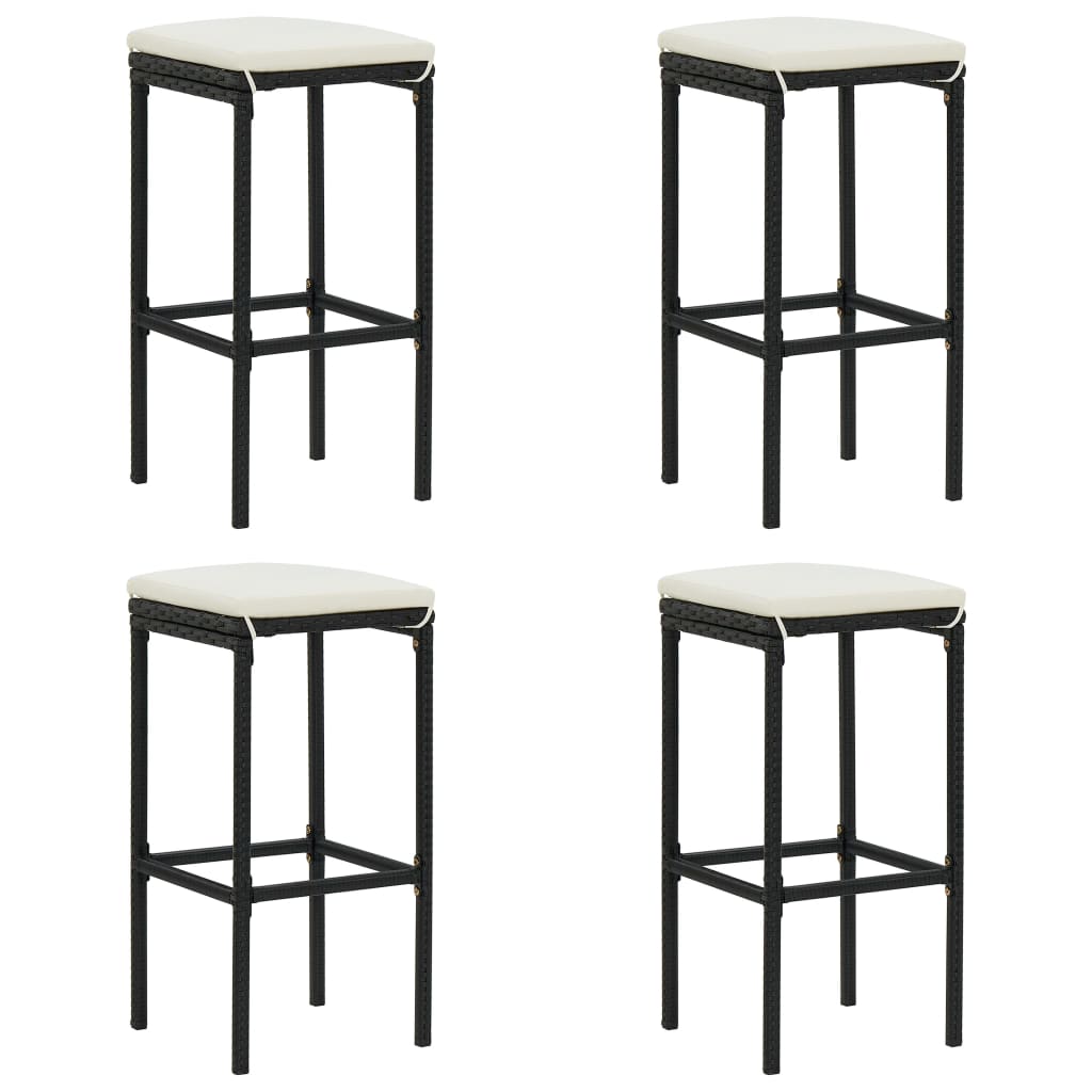 Set da Bar da Giardino 5 pz con Cuscini Nero | homemem39