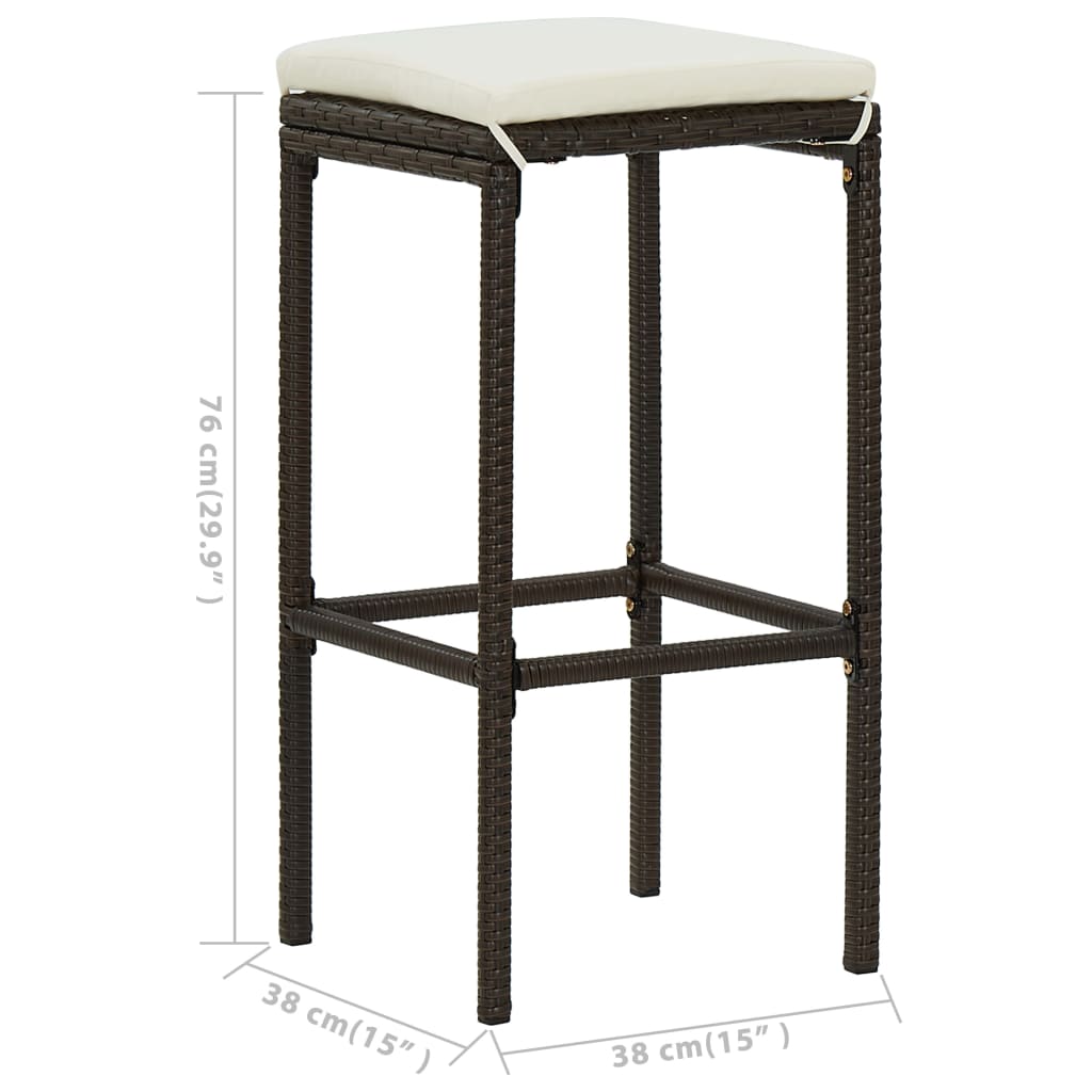 Set da Bar da Giardino 5 pz con Cuscini Nero | homemem39