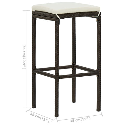 Set da Bar da Giardino 5 pz con Cuscini Nero | homemem39