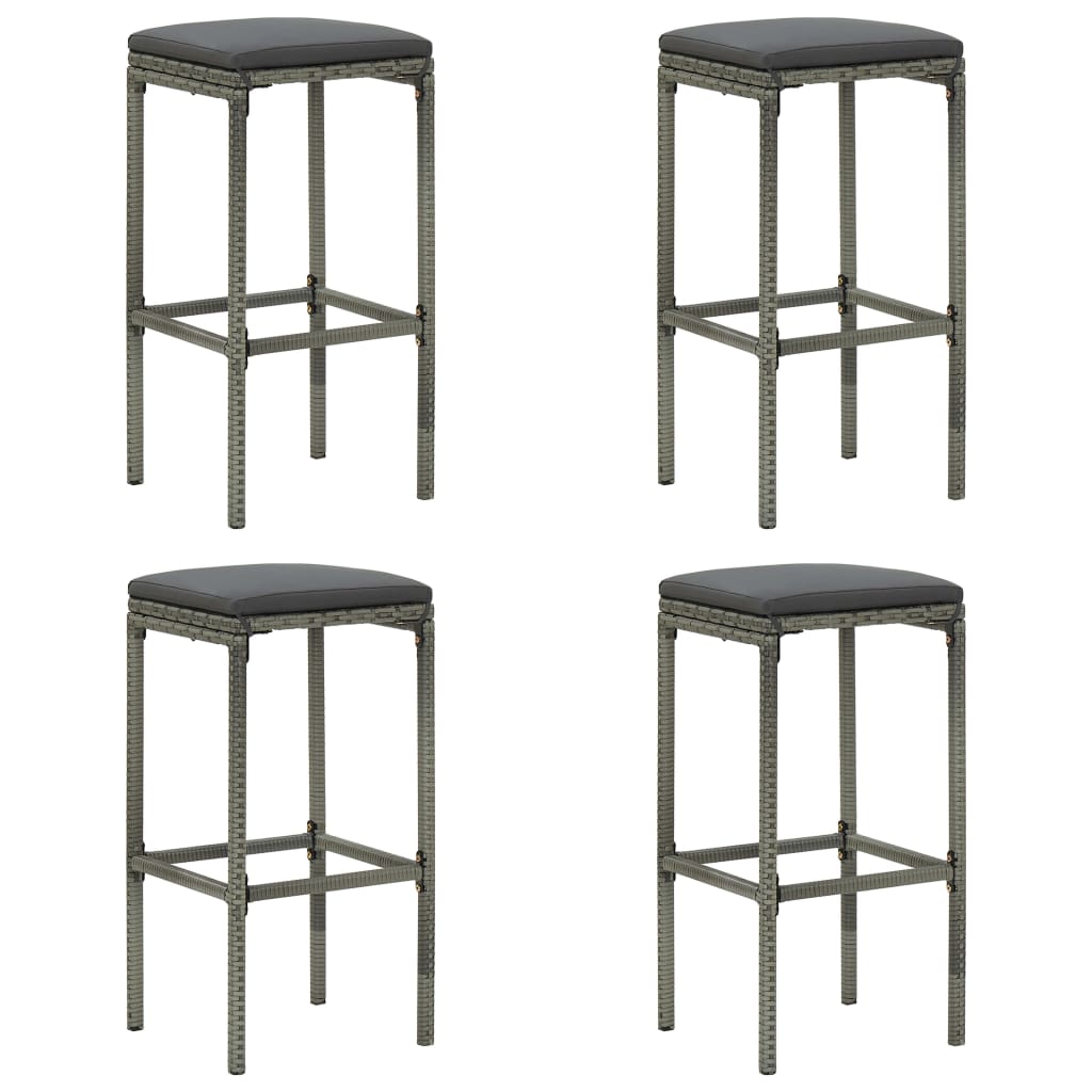 Set da Bar da Giardino 5 pz con Cuscini Grigio | homemem39