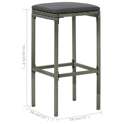 Set da Bar da Giardino 5 pz con Cuscini Grigio | homemem39