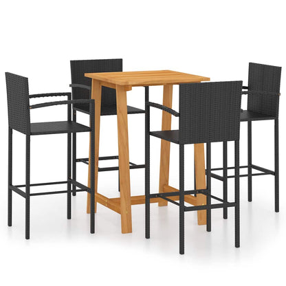 Set Bar da Giardino 5 pz Nero | homemem39