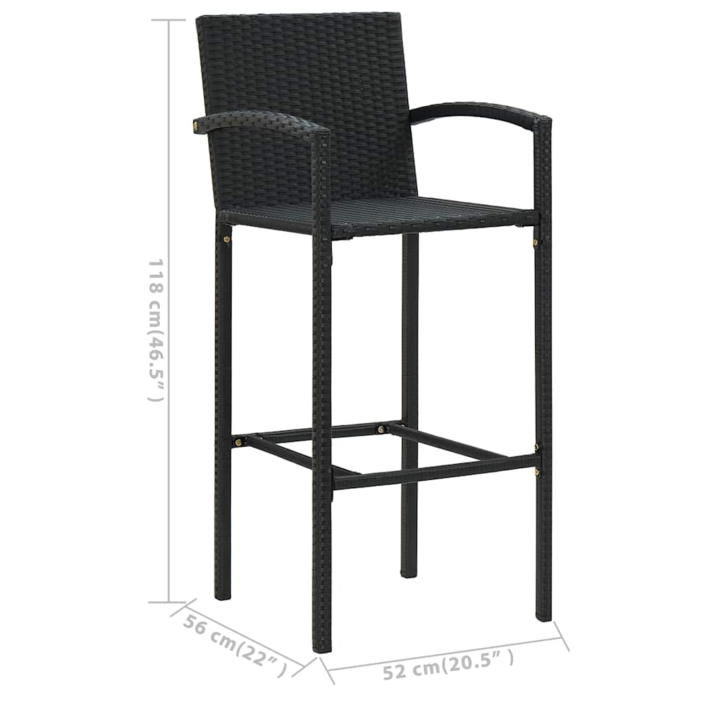 Set Bar da Giardino 5 pz Nero | homemem39