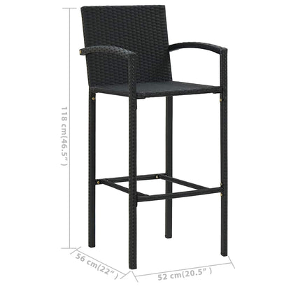 Set Bar da Giardino 5 pz Nero | homemem39