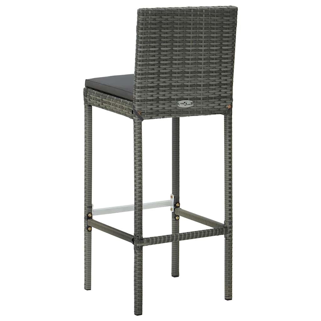 Set da Bar da Giardino 5pz con Cuscini Grigio