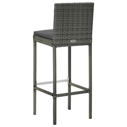 Set da Bar da Giardino 5pz con Cuscini Grigio