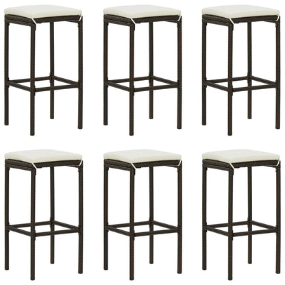 Set Bar da Giardino 7 pz con Cuscini Marrone | homemem39