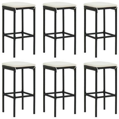 Set da Bar da Giardino 7 pz con Cuscini Nero | homemem39