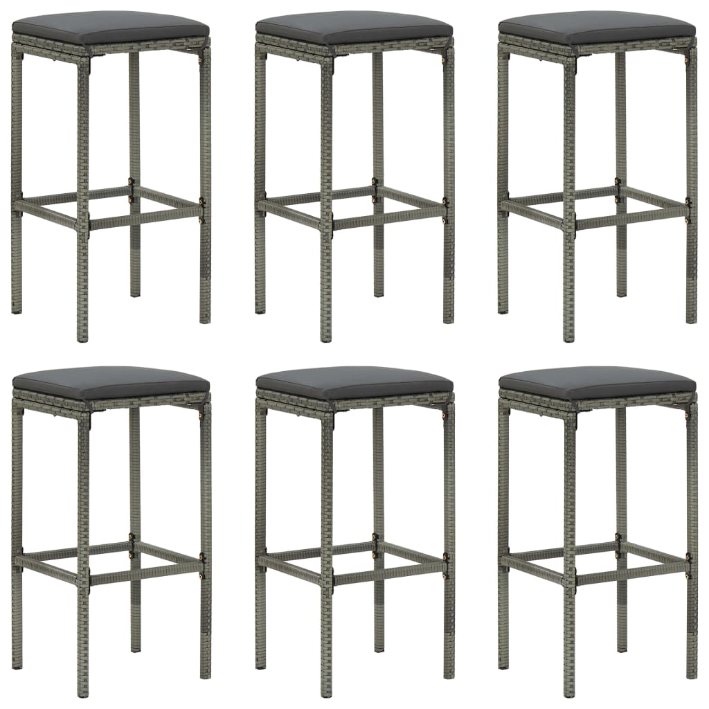 Set da Bar da Giardino 7 pz con Cuscini Grigio | homemem39