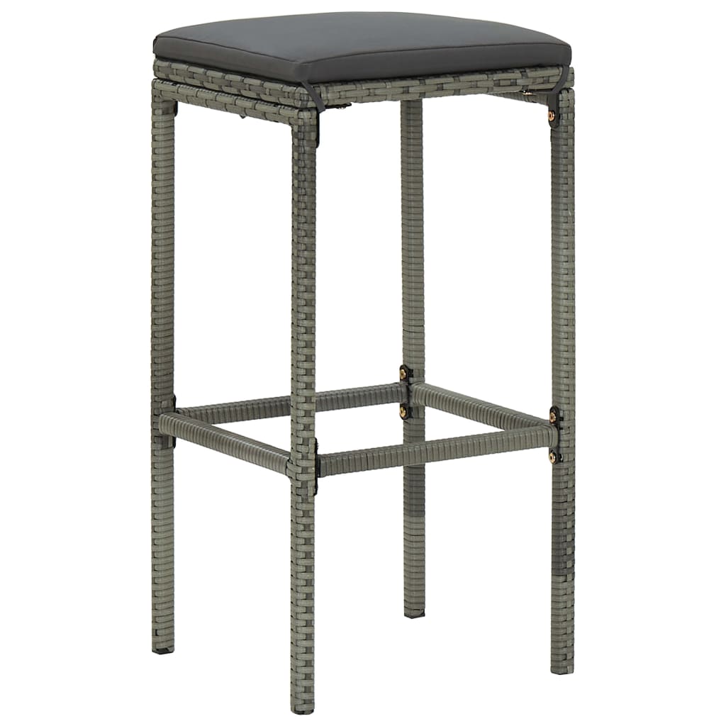 Set da Bar da Giardino 7 pz con Cuscini Grigio | homemem39