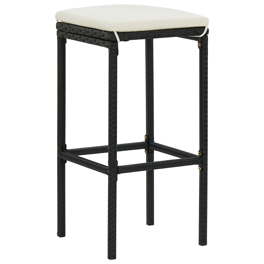 Set da Bar da Giardino 9 pz con Cuscini Nero | homemem39