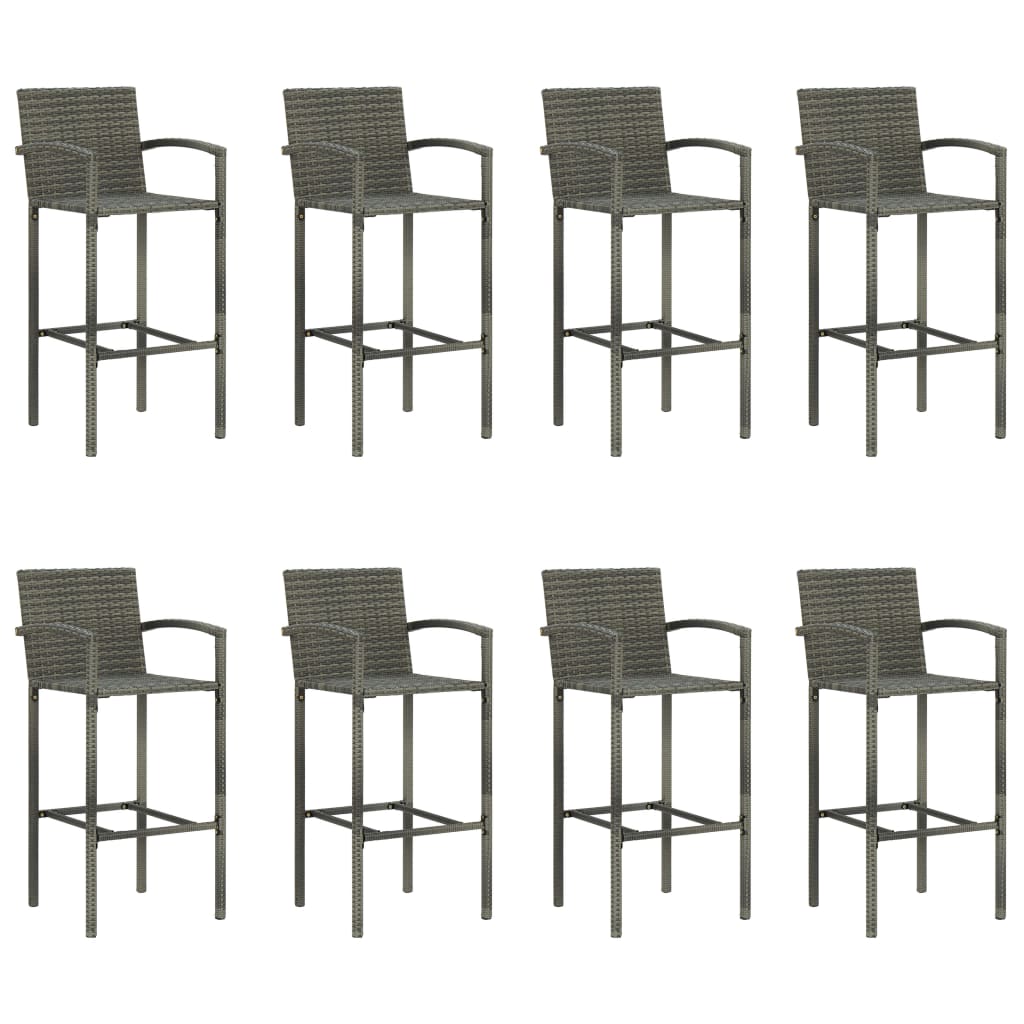 Set Bar da Giardino 9 pz Grigio | homemem39