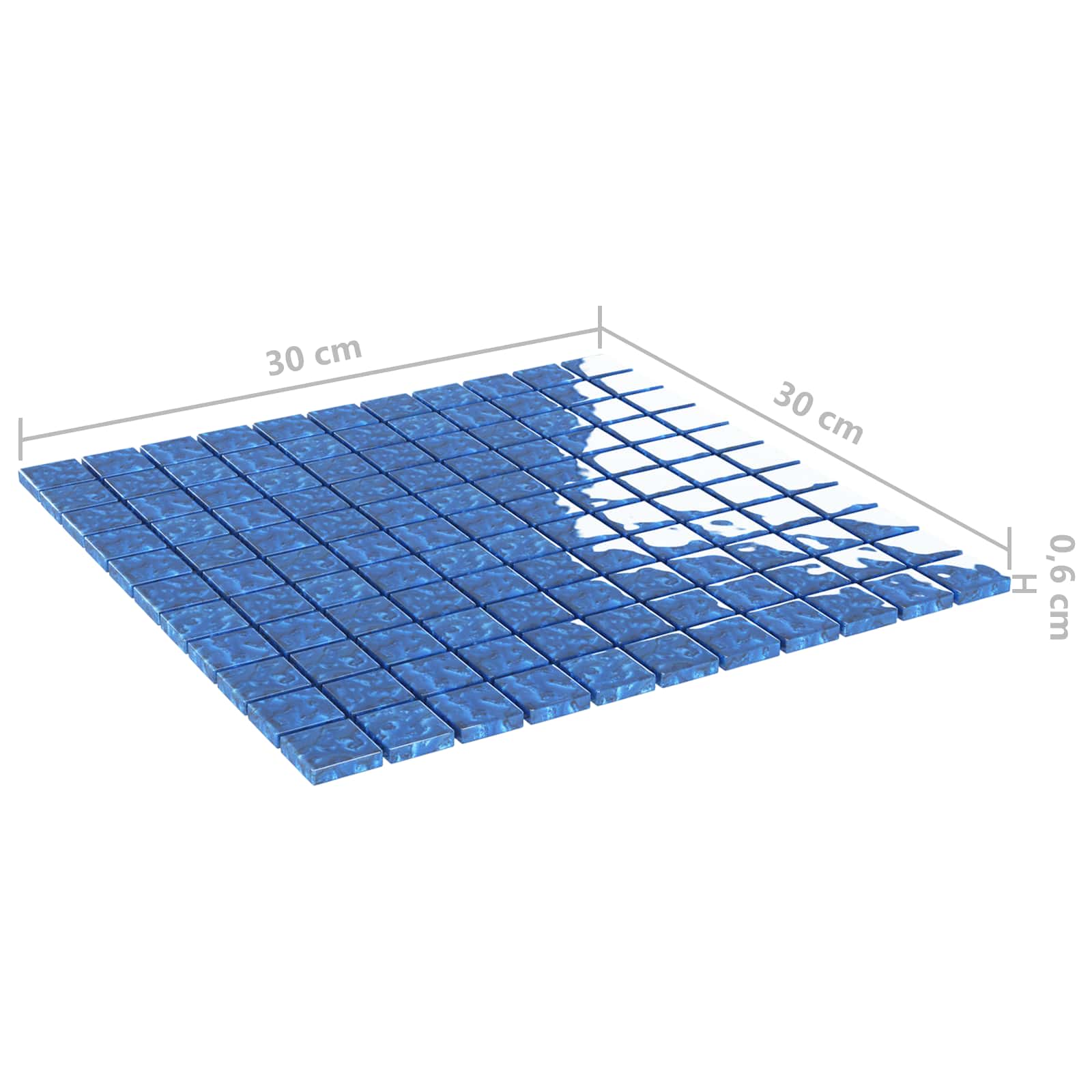 Piastrella Mosaic 11 pcs Blu 50 x 50 cm Vetro | homemem39