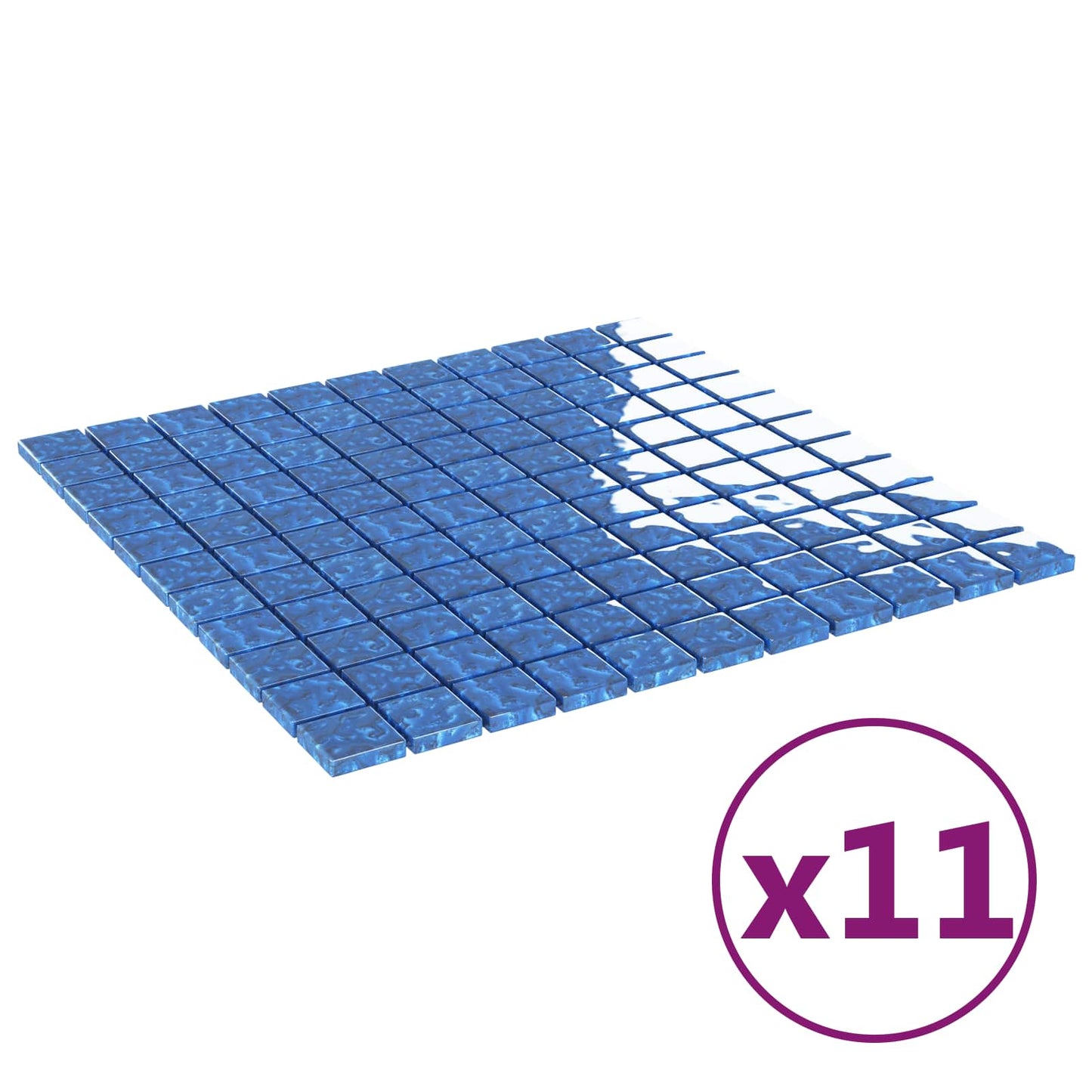 Piastrella Mosaic 11 pcs Blu 50 x 50 cm Vetro | homemem39