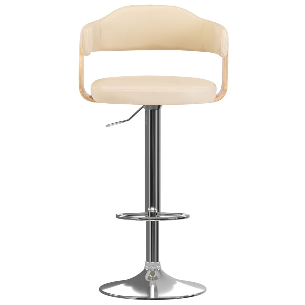 Sgabelli da Bar 2 pz Crema in Legno Curvo e Similpelle | homemem39