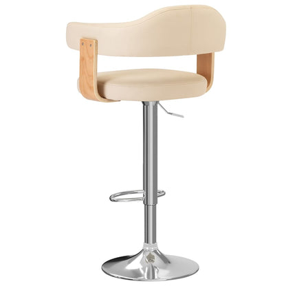 Sgabelli da Bar 2 pz Crema in Legno Curvo e Similpelle | homemem39
