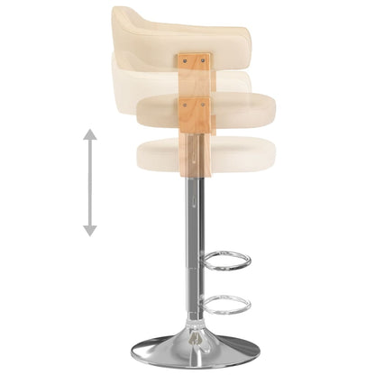 Sgabelli da Bar 2 pz Crema in Legno Curvo e Similpelle | homemem39