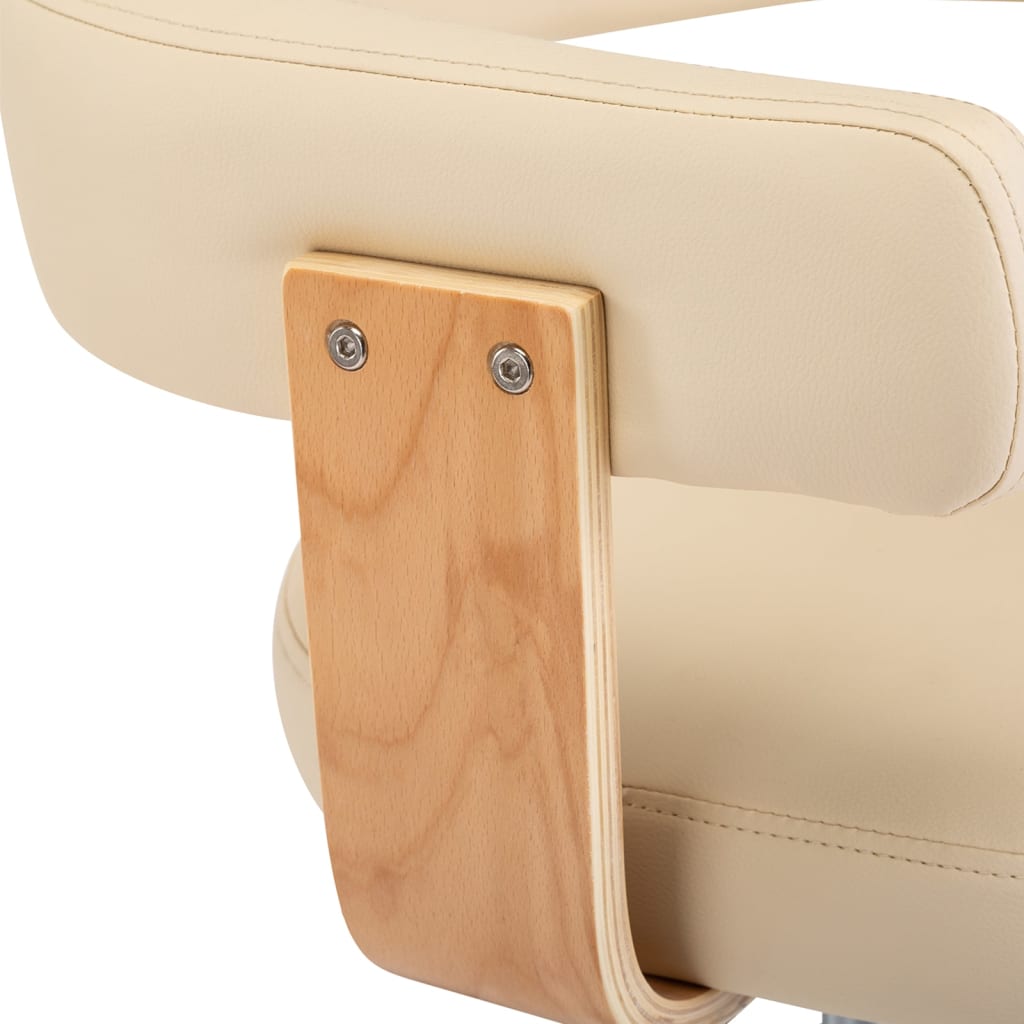 Sgabelli da Bar 2 pz Crema in Legno Curvo e Similpelle | homemem39