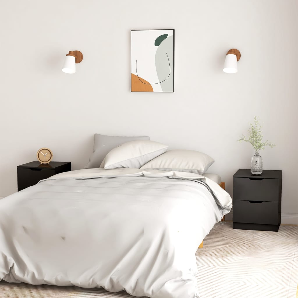 Comodini 2 pz Neri 40x40x50 cm in Legno Multistrato - homemem39