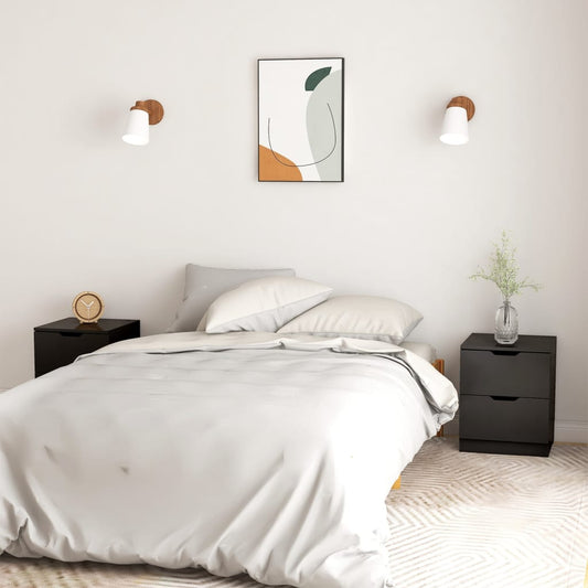 Comodini 2 pz Neri 40x40x50 cm in Legno Multistrato - homemem39