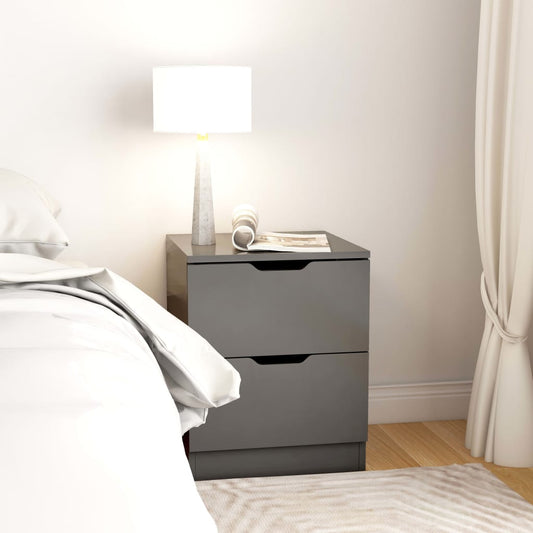 Gray bedside table 40x40x50 cm in multilayer wood