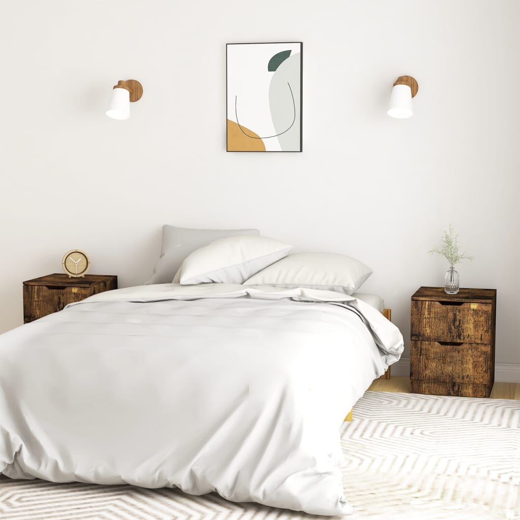 Comodini 2 pz Rovere Fumo 40x40x50 cm in Legno Multistrato - homemem39