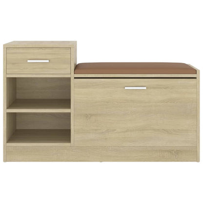 Panca Porta Scarpe Rovere Sonoma 94,5x31x57cm Legno Multistrato