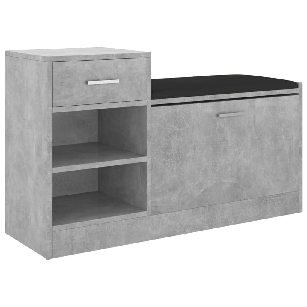 Shoe Bench Cement Gray 94.5x31x57 cm Multilayer