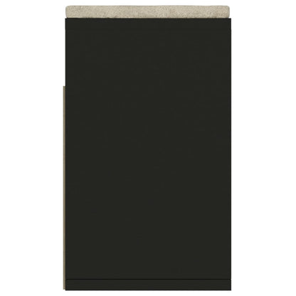 Panca Porta Scarpe con Cuscino Nera 104x30x49cm Multistrato - homemem39