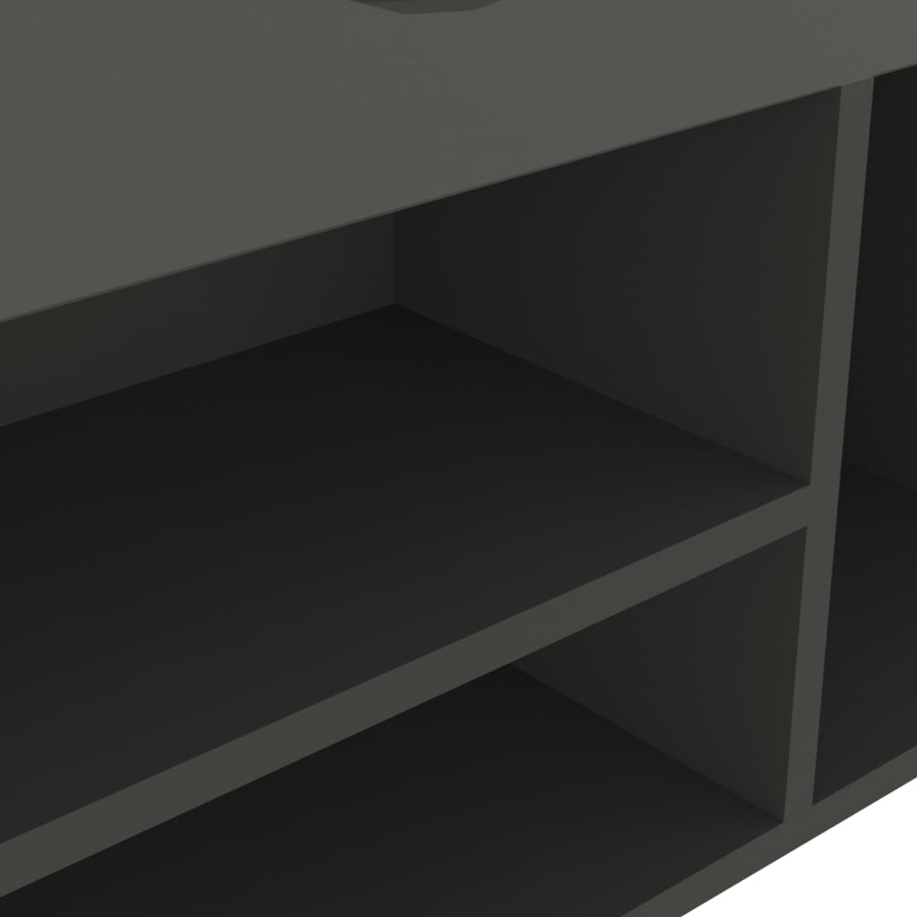 Panca Porta Scarpe con Cuscino Grigia 104x30x49cm Multistrato - homemem39