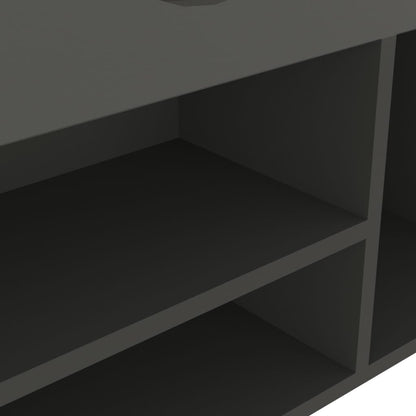 Panca Porta Scarpe con Cuscino Grigia 104x30x49cm Multistrato - homemem39