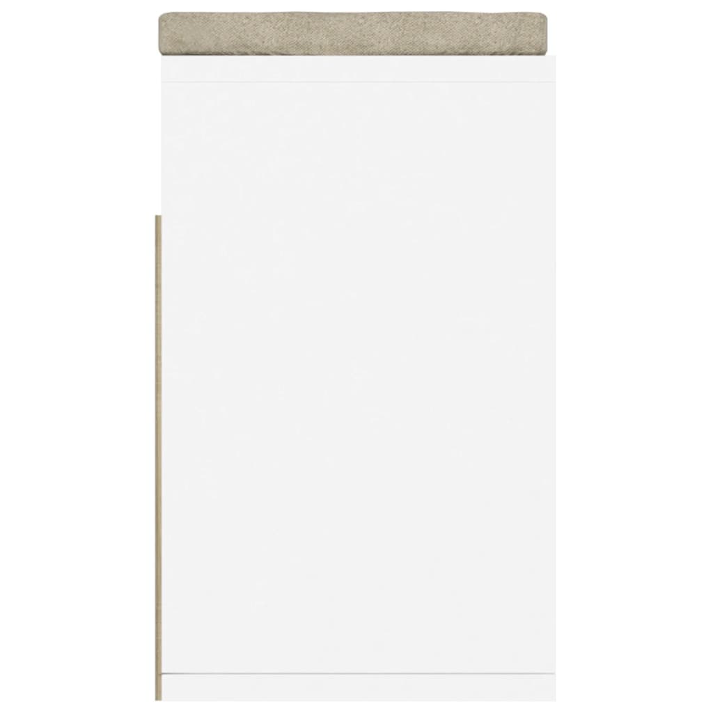 Panca Scarpe Cuscino Bianco Rovere Sonoma 104x30x49 Multistrato - homemem39