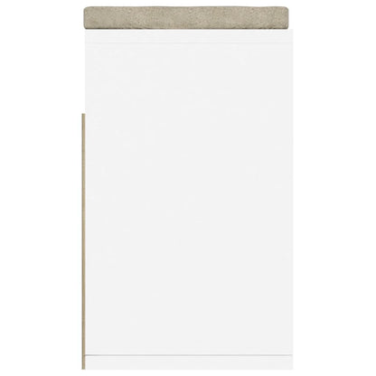 Panca Scarpe Cuscino Bianco Rovere Sonoma 104x30x49 Multistrato - homemem39
