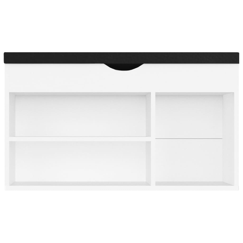 Panca Porta Scarpe con Cuscino Bianca 80x30x47cm Multistrato - homemem39
