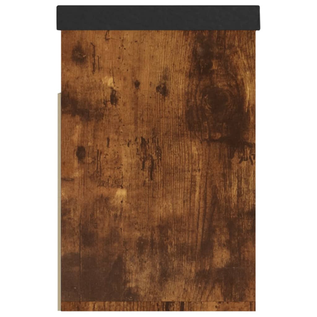 Panca Porta Scarpe Cuscino Rovere Fumo 80x30x47cm Multistrato - homemem39