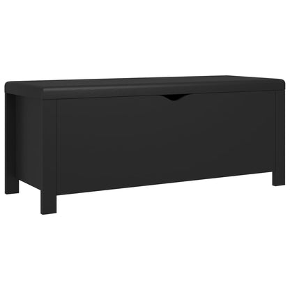 Contenitore con Cuscino Nero 105x40x45cm Legno Multistrato