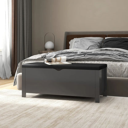 Contenitore con Cuscino Grigio 105x40x45cm Legno Multistrato - homemem39