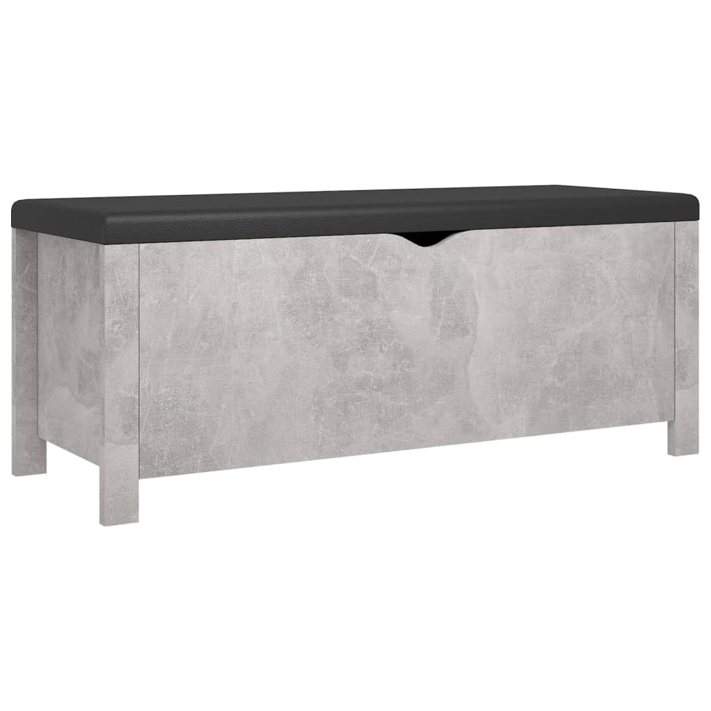 Contenitore con Cuscino Grigio Cemento 105x40x45cm Multistrato - homemem39