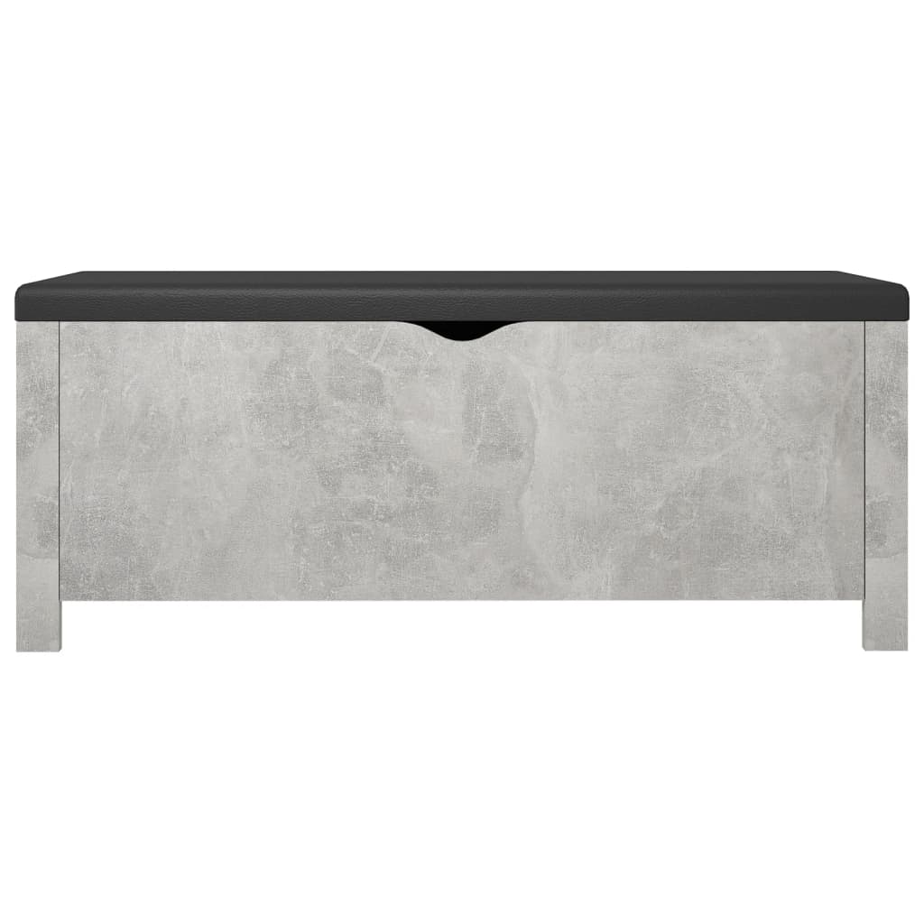 Contenitore con Cuscino Grigio Cemento 105x40x45cm Multistrato - homemem39