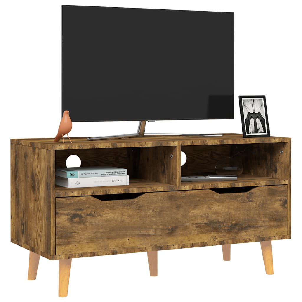 Mobile Porta TV Rovere Fumo 90x40x48,5 cm Legno Multistrato - homemem39