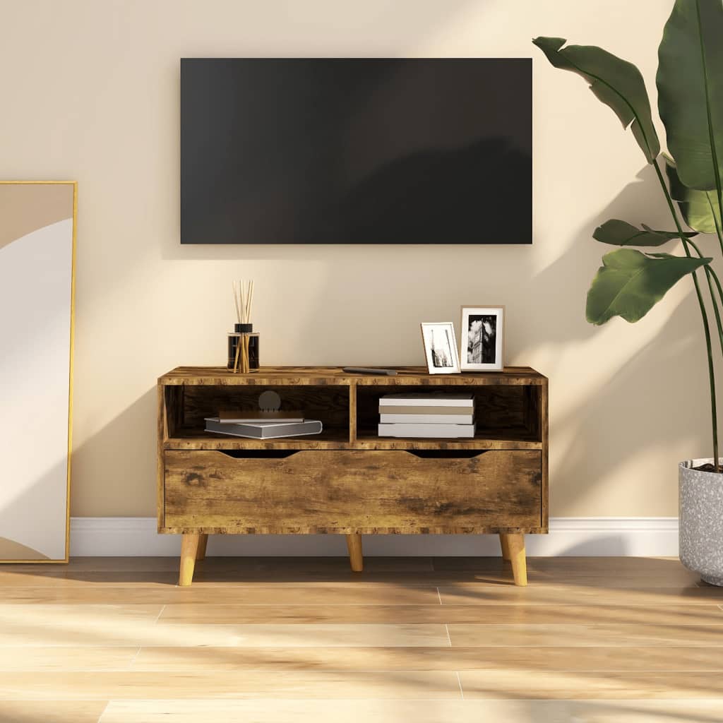 Mobile Porta TV Rovere Fumo 90x40x48,5 cm Legno Multistrato - homemem39